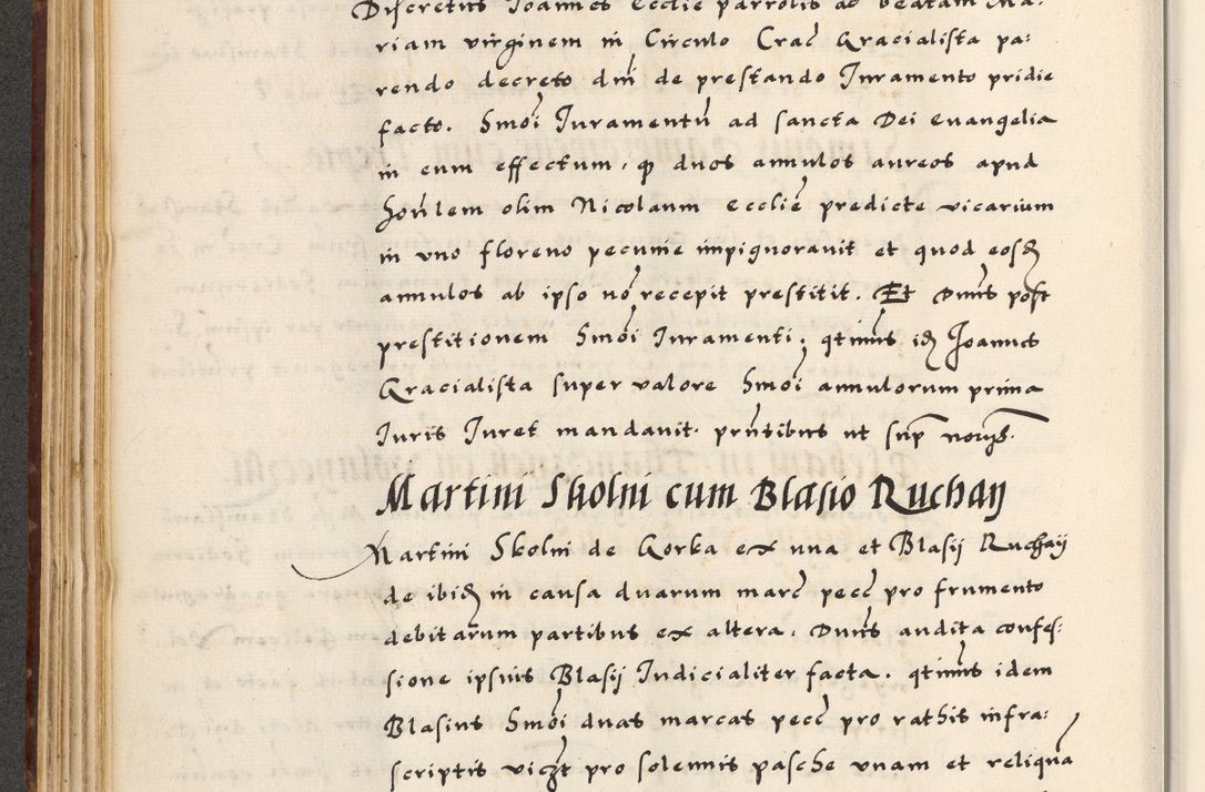 Zdjęcie nr 174 dla obiektu archiwalnego: [A]cta actorum causarum, sententiarum tam diffinitivarum quam interloquutoriarum, obligationum, constitutionum et contractuum coram reverendo patre domino Petro Porembski preposito Osvieczimensi, canonico et officiali generali Cracoviensi de anno Domini millesimo quingentesimo quinguagesimo primo, cuius indictio est nona, pontificatus sanctissimi in Christo patris et domini nostri domini Juliii divina providencia pape tercii, anno secundo, a die et mense infrascriptis feliciter continiantur