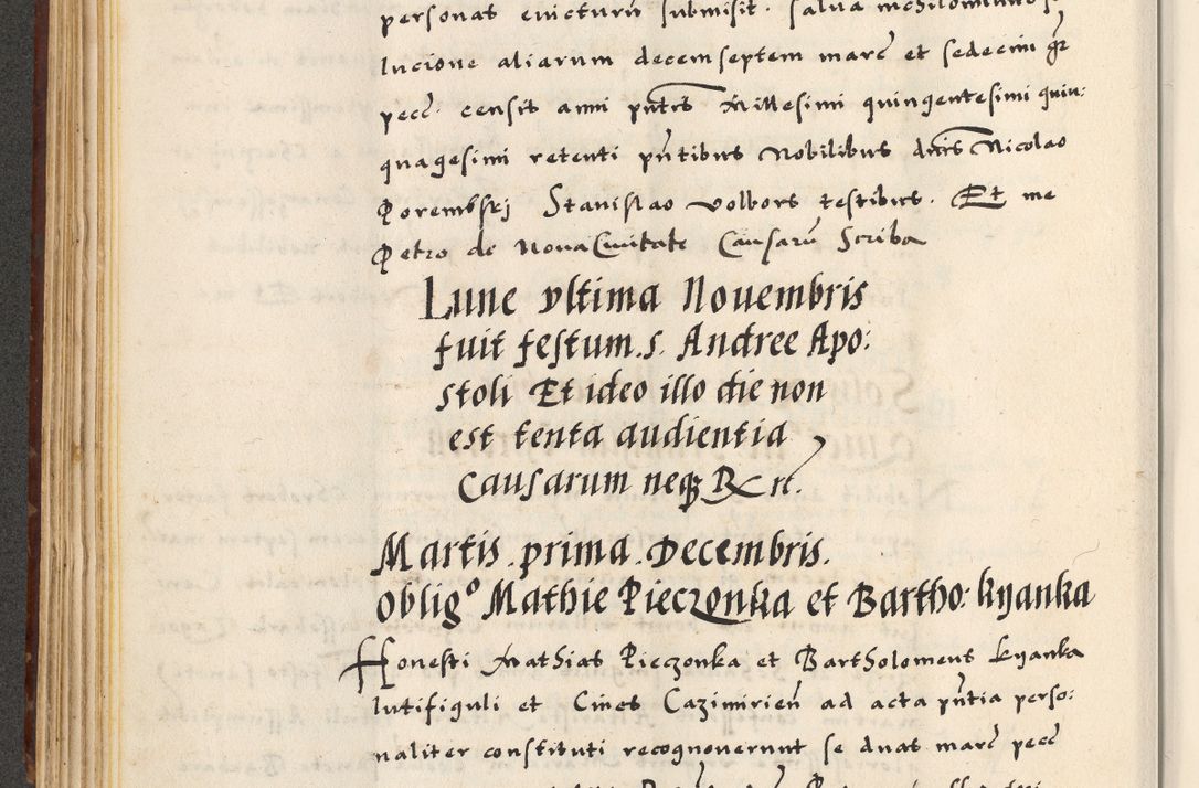 Zdjęcie nr 166 dla obiektu archiwalnego: [A]cta actorum causarum, sententiarum tam diffinitivarum quam interloquutoriarum, obligationum, constitutionum et contractuum coram reverendo patre domino Petro Porembski preposito Osvieczimensi, canonico et officiali generali Cracoviensi de anno Domini millesimo quingentesimo quinguagesimo primo, cuius indictio est nona, pontificatus sanctissimi in Christo patris et domini nostri domini Juliii divina providencia pape tercii, anno secundo, a die et mense infrascriptis feliciter continiantur