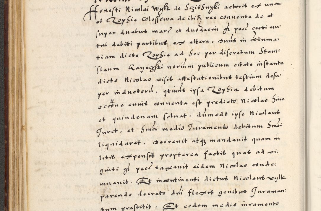 Zdjęcie nr 138 dla obiektu archiwalnego: [A]cta actorum causarum, sententiarum tam diffinitivarum quam interloquutoriarum, obligationum, constitutionum et contractuum coram reverendo patre domino Petro Porembski preposito Osvieczimensi, canonico et officiali generali Cracoviensi de anno Domini millesimo quingentesimo quinguagesimo primo, cuius indictio est nona, pontificatus sanctissimi in Christo patris et domini nostri domini Juliii divina providencia pape tercii, anno secundo, a die et mense infrascriptis feliciter continiantur