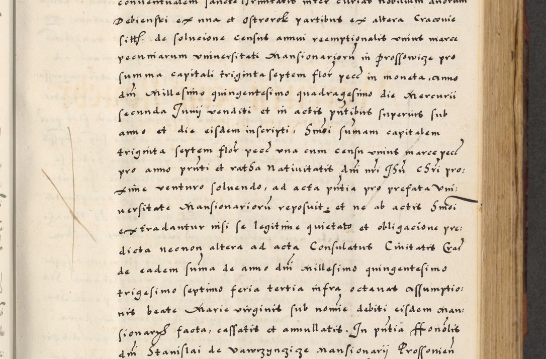 Zdjęcie nr 131 dla obiektu archiwalnego: [A]cta actorum causarum, sententiarum tam diffinitivarum quam interloquutoriarum, obligationum, constitutionum et contractuum coram reverendo patre domino Petro Porembski preposito Osvieczimensi, canonico et officiali generali Cracoviensi de anno Domini millesimo quingentesimo quinguagesimo primo, cuius indictio est nona, pontificatus sanctissimi in Christo patris et domini nostri domini Juliii divina providencia pape tercii, anno secundo, a die et mense infrascriptis feliciter continiantur