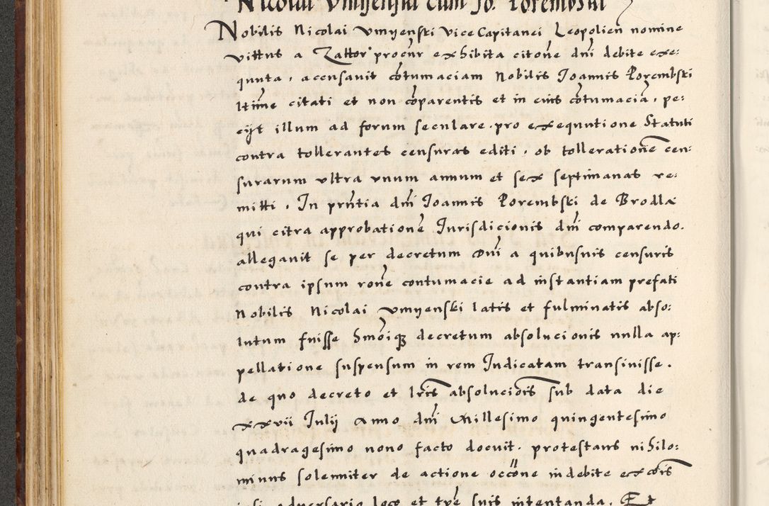 Zdjęcie nr 120 dla obiektu archiwalnego: [A]cta actorum causarum, sententiarum tam diffinitivarum quam interloquutoriarum, obligationum, constitutionum et contractuum coram reverendo patre domino Petro Porembski preposito Osvieczimensi, canonico et officiali generali Cracoviensi de anno Domini millesimo quingentesimo quinguagesimo primo, cuius indictio est nona, pontificatus sanctissimi in Christo patris et domini nostri domini Juliii divina providencia pape tercii, anno secundo, a die et mense infrascriptis feliciter continiantur
