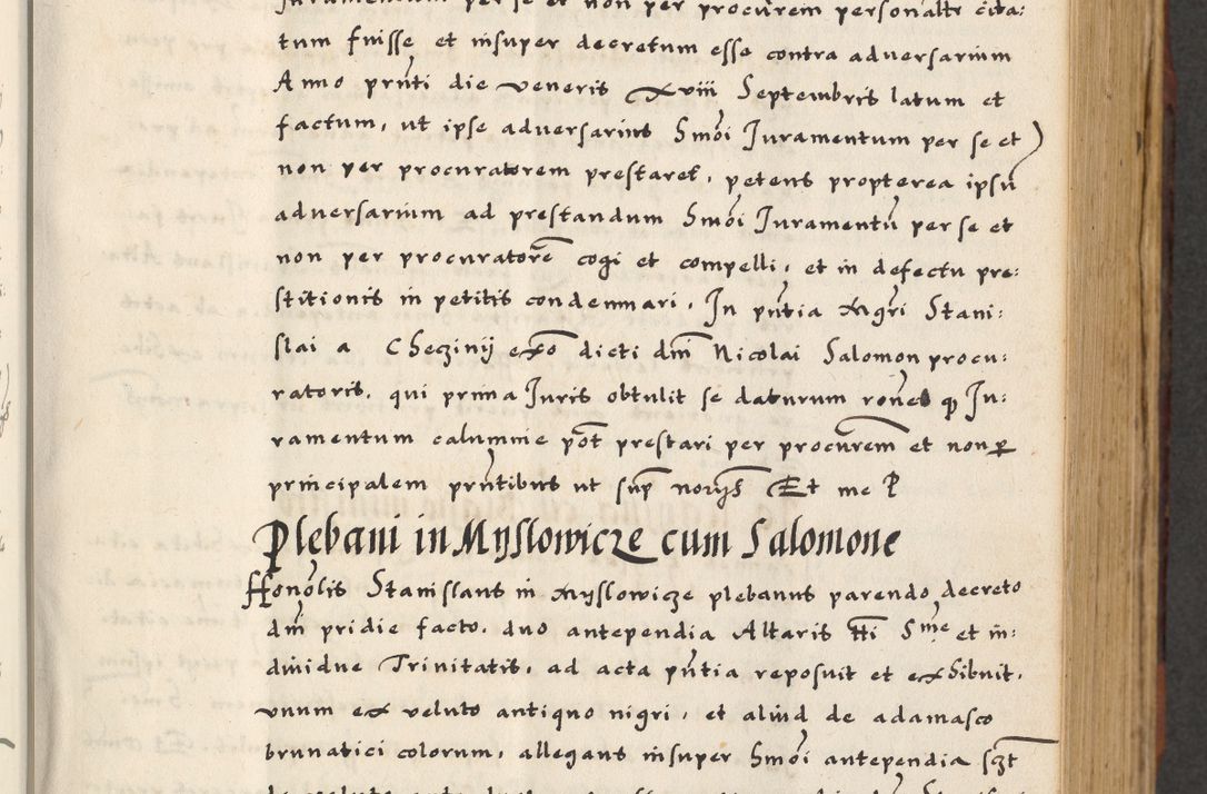 Zdjęcie nr 107 dla obiektu archiwalnego: [A]cta actorum causarum, sententiarum tam diffinitivarum quam interloquutoriarum, obligationum, constitutionum et contractuum coram reverendo patre domino Petro Porembski preposito Osvieczimensi, canonico et officiali generali Cracoviensi de anno Domini millesimo quingentesimo quinguagesimo primo, cuius indictio est nona, pontificatus sanctissimi in Christo patris et domini nostri domini Juliii divina providencia pape tercii, anno secundo, a die et mense infrascriptis feliciter continiantur