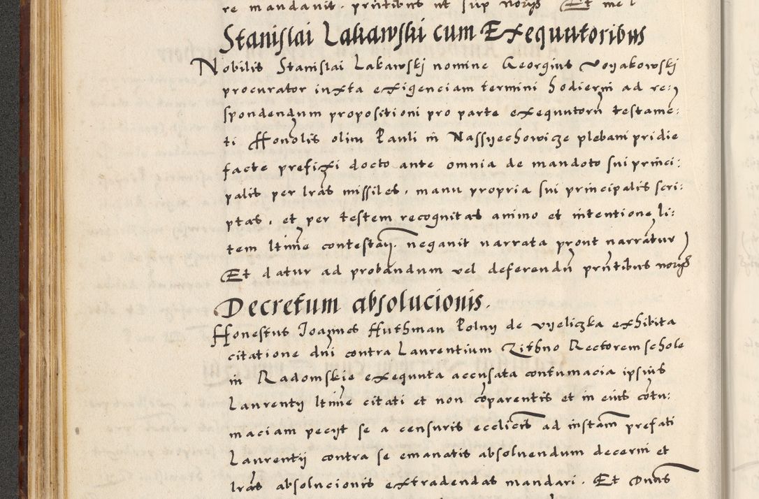 Zdjęcie nr 106 dla obiektu archiwalnego: [A]cta actorum causarum, sententiarum tam diffinitivarum quam interloquutoriarum, obligationum, constitutionum et contractuum coram reverendo patre domino Petro Porembski preposito Osvieczimensi, canonico et officiali generali Cracoviensi de anno Domini millesimo quingentesimo quinguagesimo primo, cuius indictio est nona, pontificatus sanctissimi in Christo patris et domini nostri domini Juliii divina providencia pape tercii, anno secundo, a die et mense infrascriptis feliciter continiantur