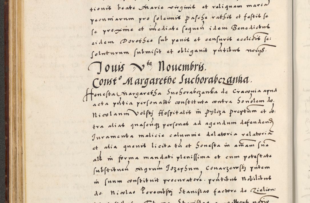 Zdjęcie nr 98 dla obiektu archiwalnego: [A]cta actorum causarum, sententiarum tam diffinitivarum quam interloquutoriarum, obligationum, constitutionum et contractuum coram reverendo patre domino Petro Porembski preposito Osvieczimensi, canonico et officiali generali Cracoviensi de anno Domini millesimo quingentesimo quinguagesimo primo, cuius indictio est nona, pontificatus sanctissimi in Christo patris et domini nostri domini Juliii divina providencia pape tercii, anno secundo, a die et mense infrascriptis feliciter continiantur