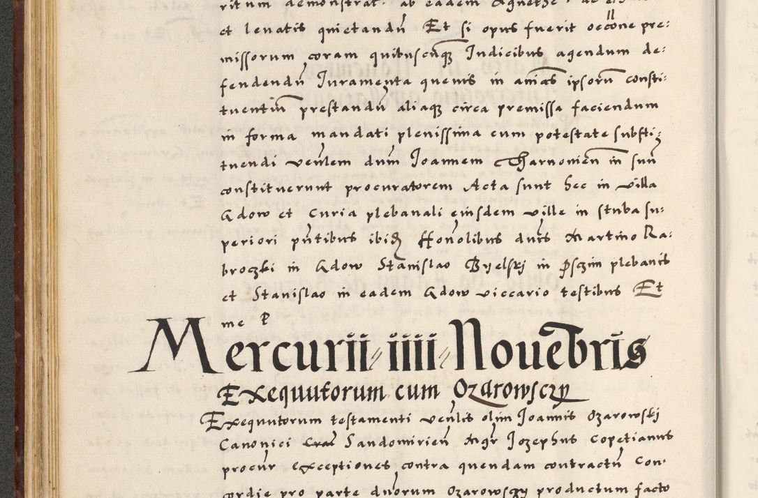 Zdjęcie nr 92 dla obiektu archiwalnego: [A]cta actorum causarum, sententiarum tam diffinitivarum quam interloquutoriarum, obligationum, constitutionum et contractuum coram reverendo patre domino Petro Porembski preposito Osvieczimensi, canonico et officiali generali Cracoviensi de anno Domini millesimo quingentesimo quinguagesimo primo, cuius indictio est nona, pontificatus sanctissimi in Christo patris et domini nostri domini Juliii divina providencia pape tercii, anno secundo, a die et mense infrascriptis feliciter continiantur
