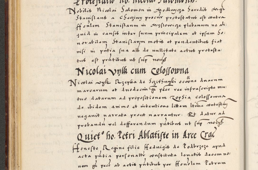 Zdjęcie nr 88 dla obiektu archiwalnego: [A]cta actorum causarum, sententiarum tam diffinitivarum quam interloquutoriarum, obligationum, constitutionum et contractuum coram reverendo patre domino Petro Porembski preposito Osvieczimensi, canonico et officiali generali Cracoviensi de anno Domini millesimo quingentesimo quinguagesimo primo, cuius indictio est nona, pontificatus sanctissimi in Christo patris et domini nostri domini Juliii divina providencia pape tercii, anno secundo, a die et mense infrascriptis feliciter continiantur