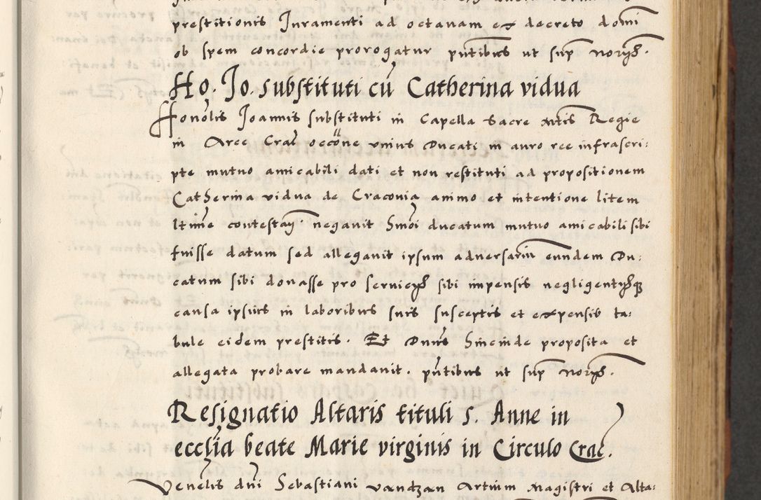 Zdjęcie nr 77 dla obiektu archiwalnego: [A]cta actorum causarum, sententiarum tam diffinitivarum quam interloquutoriarum, obligationum, constitutionum et contractuum coram reverendo patre domino Petro Porembski preposito Osvieczimensi, canonico et officiali generali Cracoviensi de anno Domini millesimo quingentesimo quinguagesimo primo, cuius indictio est nona, pontificatus sanctissimi in Christo patris et domini nostri domini Juliii divina providencia pape tercii, anno secundo, a die et mense infrascriptis feliciter continiantur