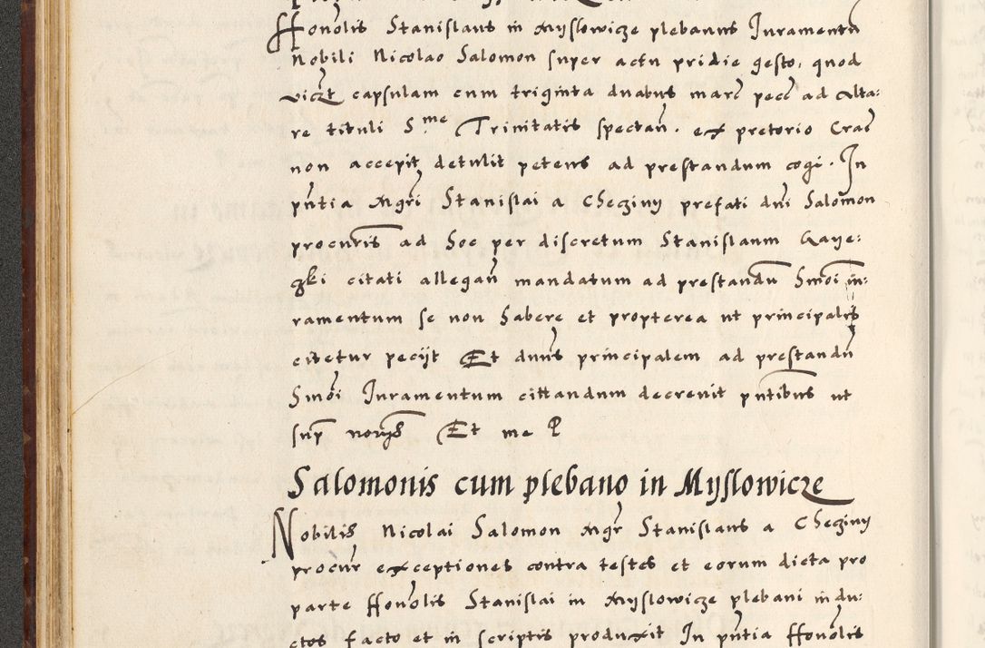 Zdjęcie nr 76 dla obiektu archiwalnego: [A]cta actorum causarum, sententiarum tam diffinitivarum quam interloquutoriarum, obligationum, constitutionum et contractuum coram reverendo patre domino Petro Porembski preposito Osvieczimensi, canonico et officiali generali Cracoviensi de anno Domini millesimo quingentesimo quinguagesimo primo, cuius indictio est nona, pontificatus sanctissimi in Christo patris et domini nostri domini Juliii divina providencia pape tercii, anno secundo, a die et mense infrascriptis feliciter continiantur