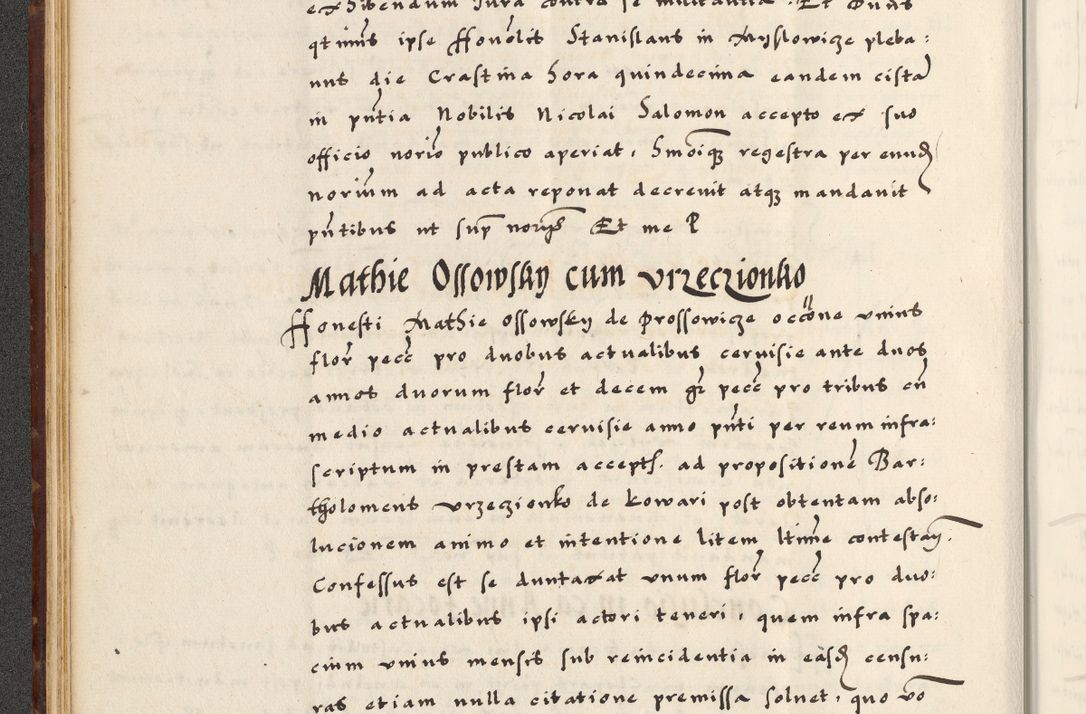 Zdjęcie nr 60 dla obiektu archiwalnego: [A]cta actorum causarum, sententiarum tam diffinitivarum quam interloquutoriarum, obligationum, constitutionum et contractuum coram reverendo patre domino Petro Porembski preposito Osvieczimensi, canonico et officiali generali Cracoviensi de anno Domini millesimo quingentesimo quinguagesimo primo, cuius indictio est nona, pontificatus sanctissimi in Christo patris et domini nostri domini Juliii divina providencia pape tercii, anno secundo, a die et mense infrascriptis feliciter continiantur