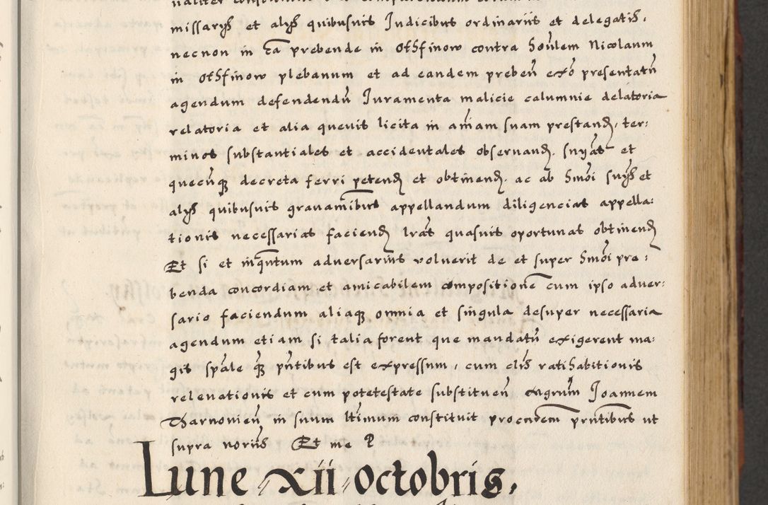 Zdjęcie nr 45 dla obiektu archiwalnego: [A]cta actorum causarum, sententiarum tam diffinitivarum quam interloquutoriarum, obligationum, constitutionum et contractuum coram reverendo patre domino Petro Porembski preposito Osvieczimensi, canonico et officiali generali Cracoviensi de anno Domini millesimo quingentesimo quinguagesimo primo, cuius indictio est nona, pontificatus sanctissimi in Christo patris et domini nostri domini Juliii divina providencia pape tercii, anno secundo, a die et mense infrascriptis feliciter continiantur