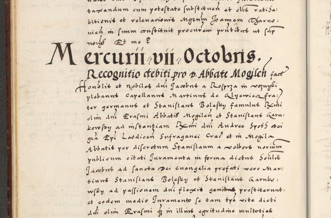 Zdjęcie nr 32 dla obiektu archiwalnego: [A]cta actorum causarum, sententiarum tam diffinitivarum quam interloquutoriarum, obligationum, constitutionum et contractuum coram reverendo patre domino Petro Porembski preposito Osvieczimensi, canonico et officiali generali Cracoviensi de anno Domini millesimo quingentesimo quinguagesimo primo, cuius indictio est nona, pontificatus sanctissimi in Christo patris et domini nostri domini Juliii divina providencia pape tercii, anno secundo, a die et mense infrascriptis feliciter continiantur