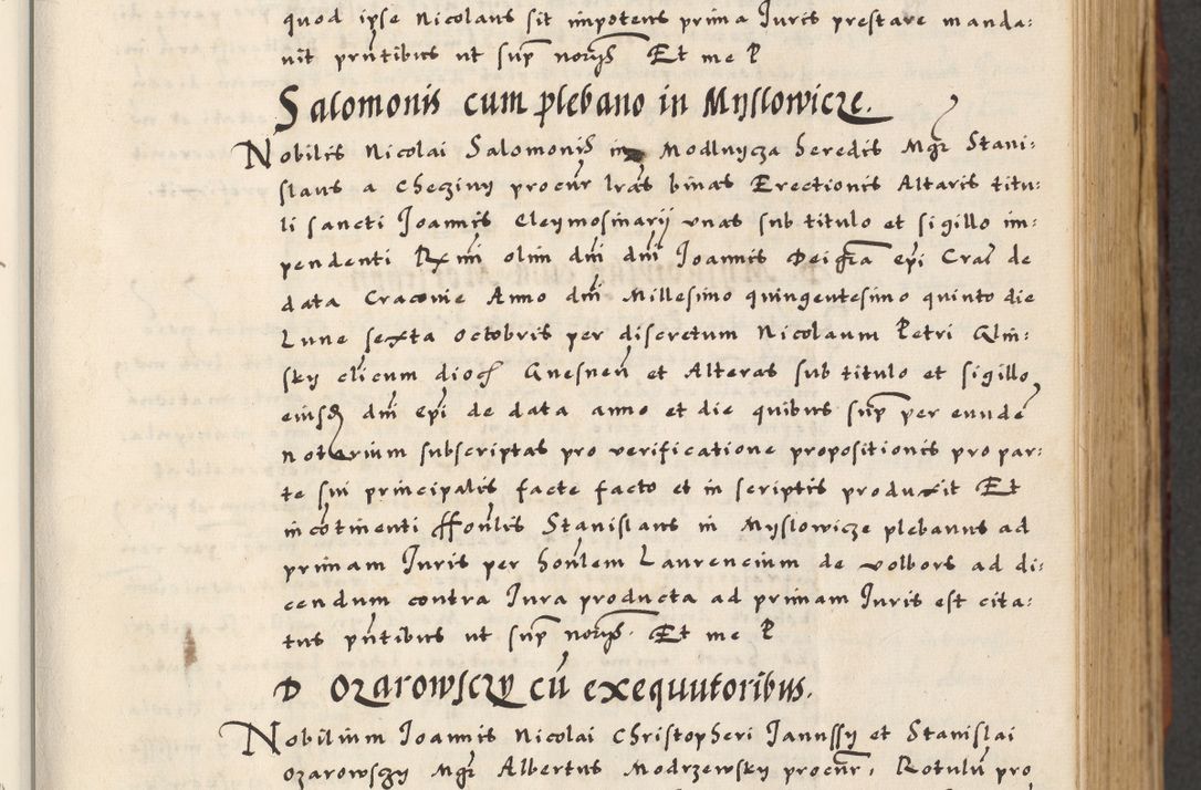 Zdjęcie nr 23 dla obiektu archiwalnego: [A]cta actorum causarum, sententiarum tam diffinitivarum quam interloquutoriarum, obligationum, constitutionum et contractuum coram reverendo patre domino Petro Porembski preposito Osvieczimensi, canonico et officiali generali Cracoviensi de anno Domini millesimo quingentesimo quinguagesimo primo, cuius indictio est nona, pontificatus sanctissimi in Christo patris et domini nostri domini Juliii divina providencia pape tercii, anno secundo, a die et mense infrascriptis feliciter continiantur
