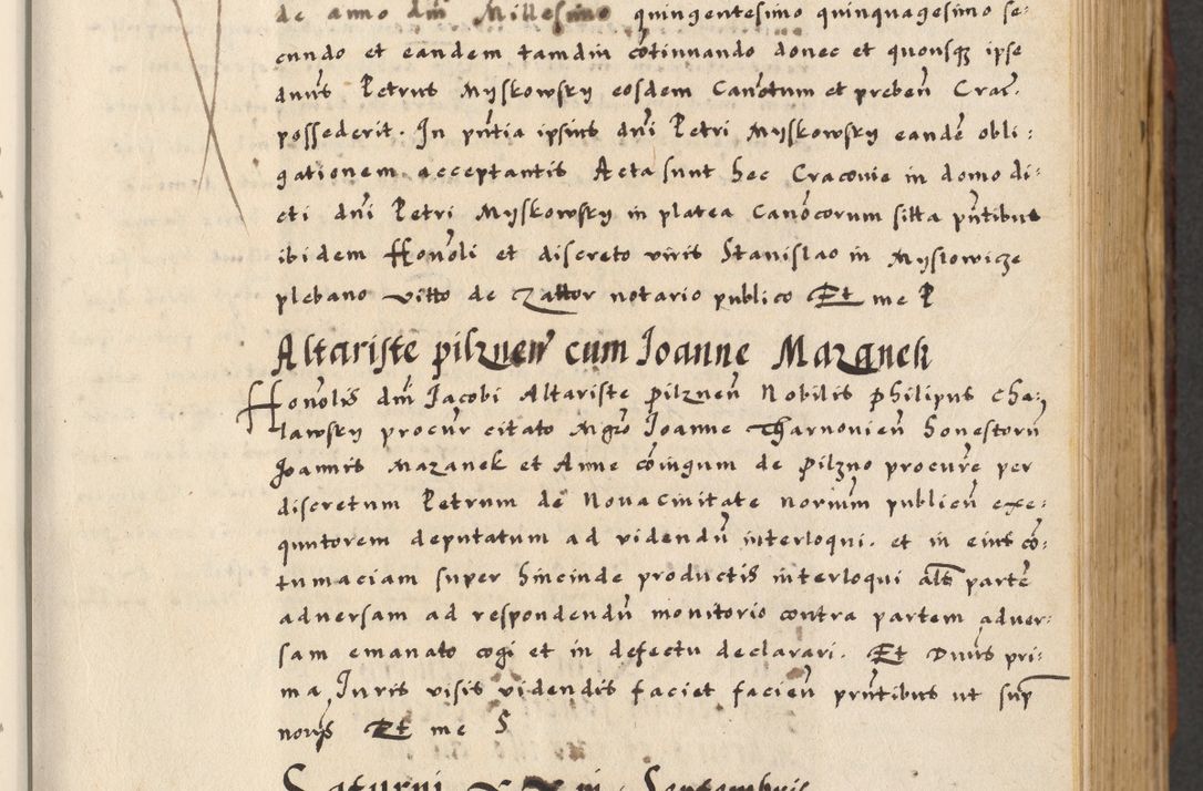 Zdjęcie nr 17 dla obiektu archiwalnego: [A]cta actorum causarum, sententiarum tam diffinitivarum quam interloquutoriarum, obligationum, constitutionum et contractuum coram reverendo patre domino Petro Porembski preposito Osvieczimensi, canonico et officiali generali Cracoviensi de anno Domini millesimo quingentesimo quinguagesimo primo, cuius indictio est nona, pontificatus sanctissimi in Christo patris et domini nostri domini Juliii divina providencia pape tercii, anno secundo, a die et mense infrascriptis feliciter continiantur