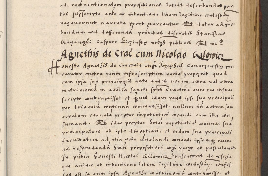 Zdjęcie nr 13 dla obiektu archiwalnego: [A]cta actorum causarum, sententiarum tam diffinitivarum quam interloquutoriarum, obligationum, constitutionum et contractuum coram reverendo patre domino Petro Porembski preposito Osvieczimensi, canonico et officiali generali Cracoviensi de anno Domini millesimo quingentesimo quinguagesimo primo, cuius indictio est nona, pontificatus sanctissimi in Christo patris et domini nostri domini Juliii divina providencia pape tercii, anno secundo, a die et mense infrascriptis feliciter continiantur