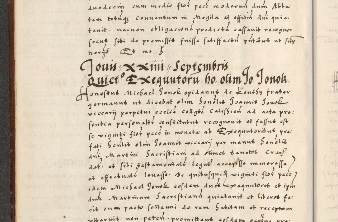 Zdjęcie nr 12 dla obiektu archiwalnego: [A]cta actorum causarum, sententiarum tam diffinitivarum quam interloquutoriarum, obligationum, constitutionum et contractuum coram reverendo patre domino Petro Porembski preposito Osvieczimensi, canonico et officiali generali Cracoviensi de anno Domini millesimo quingentesimo quinguagesimo primo, cuius indictio est nona, pontificatus sanctissimi in Christo patris et domini nostri domini Juliii divina providencia pape tercii, anno secundo, a die et mense infrascriptis feliciter continiantur