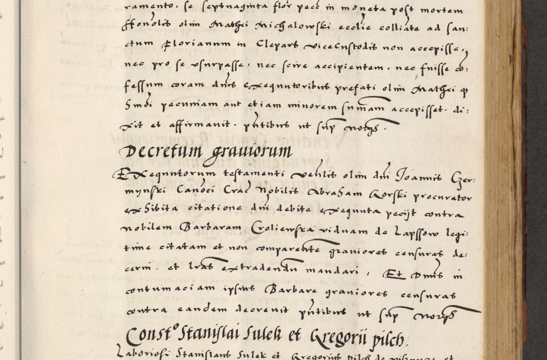 Zdjęcie nr 209 dla obiektu archiwalnego: [A]cta actorum causarum, sententiarum tam diffinitivarum quam interloquutoriarum, obligationum, constitutionum et contractuum coram reverendo patre domino Petro Porembski preposito Osvieczimensi, canonico et officiali generali Cracoviensi de anno Domini millesimo quingentesimo quinguagesimo primo, cuius indictio est nona, pontificatus sanctissimi in Christo patris et domini nostri domini Juliii divina providencia pape tercii, anno secundo, a die et mense infrascriptis feliciter continiantur