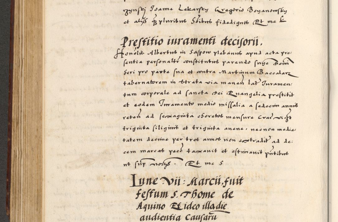 Zdjęcie nr 400 dla obiektu archiwalnego: [A]cta actorum causarum, sententiarum tam diffinitivarum quam interloquutoriarum, obligationum, constitutionum et contractuum coram reverendo patre domino Petro Porembski preposito Osvieczimensi, canonico et officiali generali Cracoviensi de anno Domini millesimo quingentesimo quinguagesimo primo, cuius indictio est nona, pontificatus sanctissimi in Christo patris et domini nostri domini Juliii divina providencia pape tercii, anno secundo, a die et mense infrascriptis feliciter continiantur