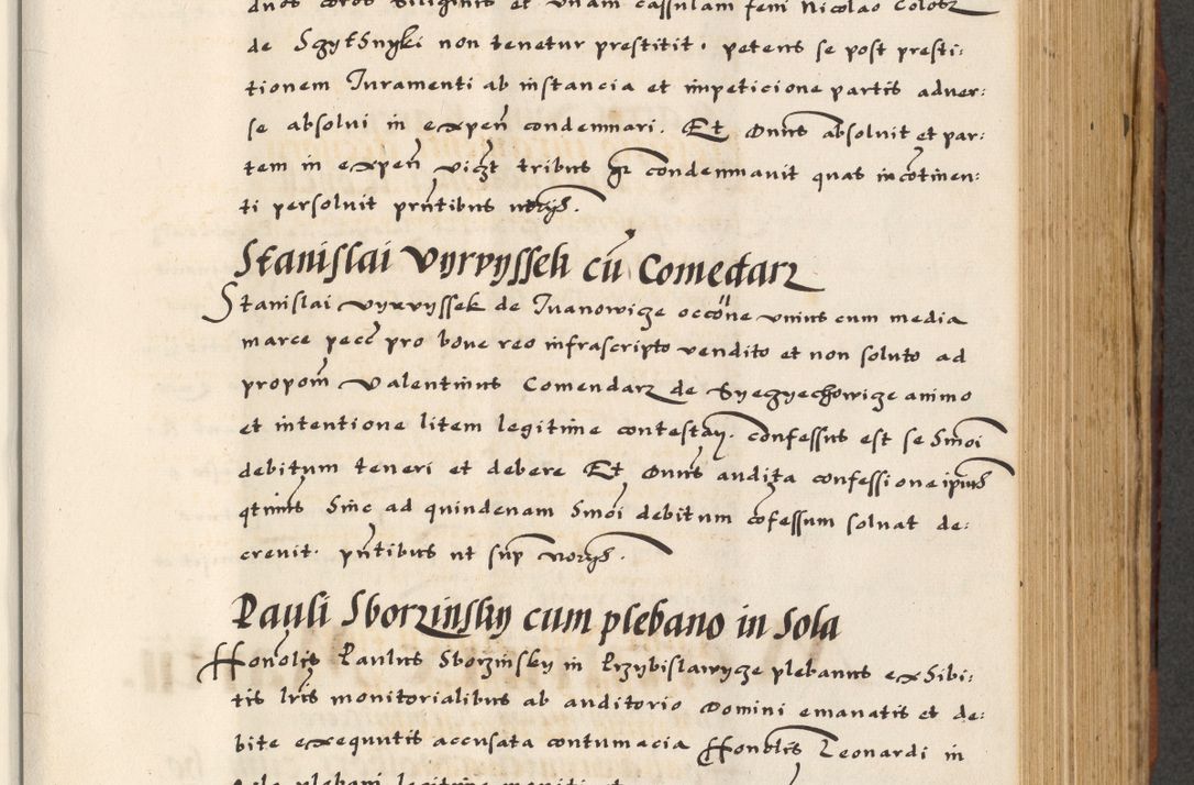 Zdjęcie nr 401 dla obiektu archiwalnego: [A]cta actorum causarum, sententiarum tam diffinitivarum quam interloquutoriarum, obligationum, constitutionum et contractuum coram reverendo patre domino Petro Porembski preposito Osvieczimensi, canonico et officiali generali Cracoviensi de anno Domini millesimo quingentesimo quinguagesimo primo, cuius indictio est nona, pontificatus sanctissimi in Christo patris et domini nostri domini Juliii divina providencia pape tercii, anno secundo, a die et mense infrascriptis feliciter continiantur