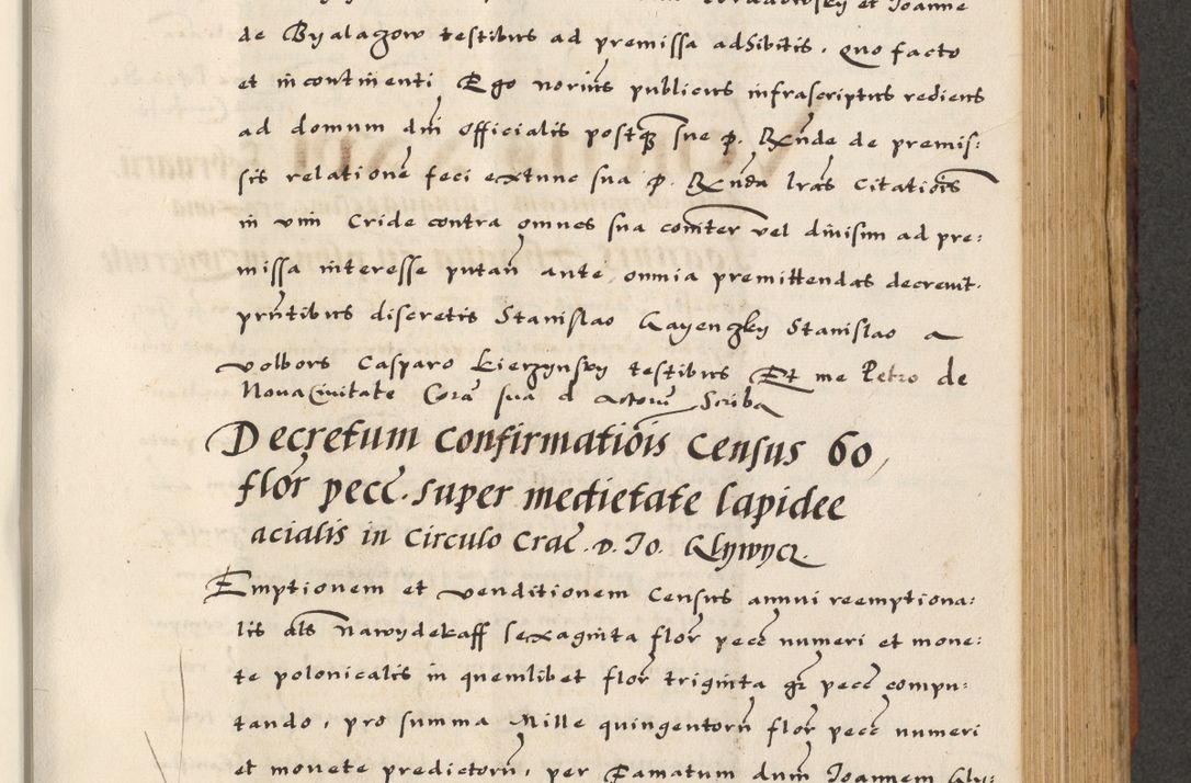 Zdjęcie nr 383 dla obiektu archiwalnego: [A]cta actorum causarum, sententiarum tam diffinitivarum quam interloquutoriarum, obligationum, constitutionum et contractuum coram reverendo patre domino Petro Porembski preposito Osvieczimensi, canonico et officiali generali Cracoviensi de anno Domini millesimo quingentesimo quinguagesimo primo, cuius indictio est nona, pontificatus sanctissimi in Christo patris et domini nostri domini Juliii divina providencia pape tercii, anno secundo, a die et mense infrascriptis feliciter continiantur