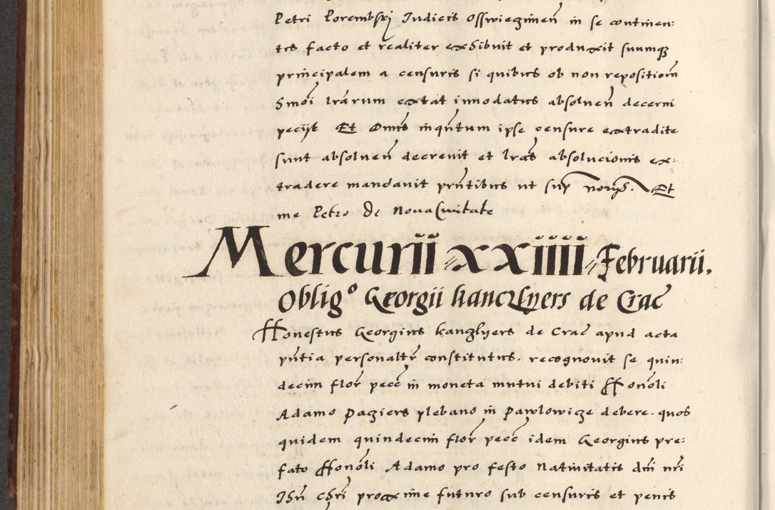 Zdjęcie nr 376 dla obiektu archiwalnego: [A]cta actorum causarum, sententiarum tam diffinitivarum quam interloquutoriarum, obligationum, constitutionum et contractuum coram reverendo patre domino Petro Porembski preposito Osvieczimensi, canonico et officiali generali Cracoviensi de anno Domini millesimo quingentesimo quinguagesimo primo, cuius indictio est nona, pontificatus sanctissimi in Christo patris et domini nostri domini Juliii divina providencia pape tercii, anno secundo, a die et mense infrascriptis feliciter continiantur