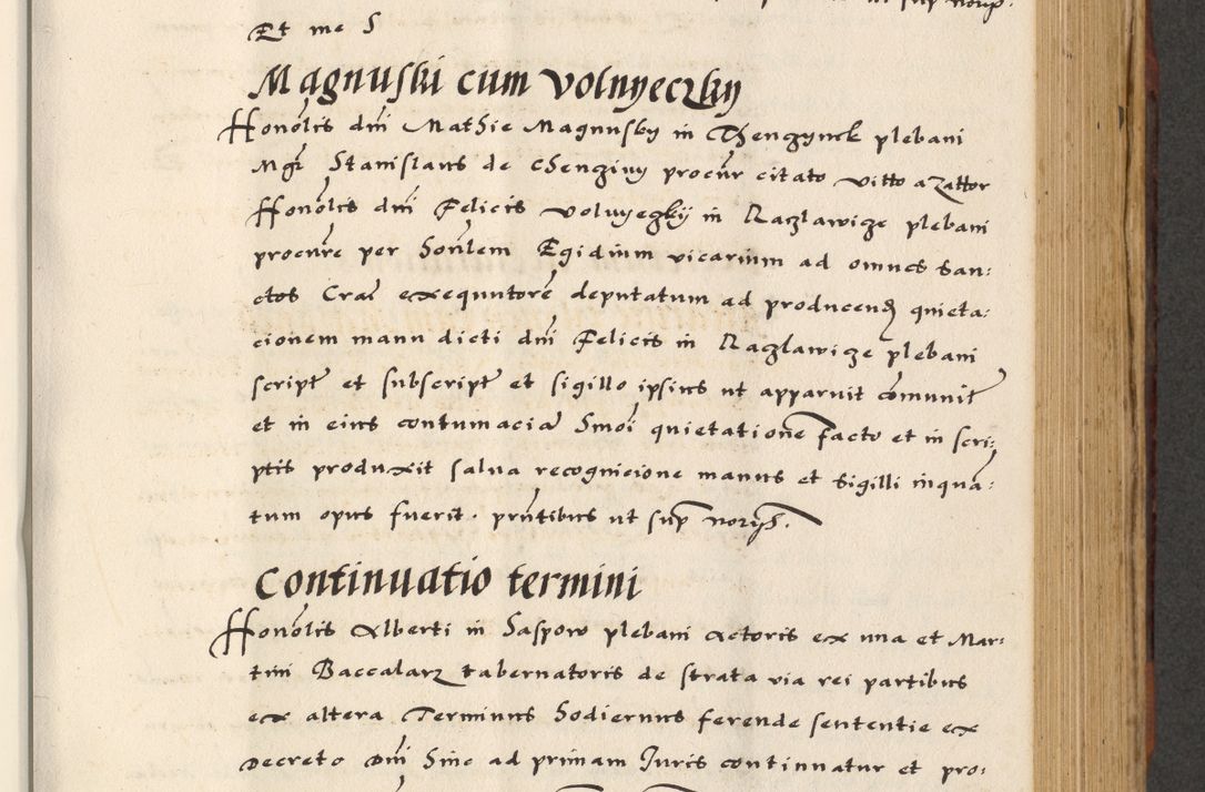 Zdjęcie nr 371 dla obiektu archiwalnego: [A]cta actorum causarum, sententiarum tam diffinitivarum quam interloquutoriarum, obligationum, constitutionum et contractuum coram reverendo patre domino Petro Porembski preposito Osvieczimensi, canonico et officiali generali Cracoviensi de anno Domini millesimo quingentesimo quinguagesimo primo, cuius indictio est nona, pontificatus sanctissimi in Christo patris et domini nostri domini Juliii divina providencia pape tercii, anno secundo, a die et mense infrascriptis feliciter continiantur