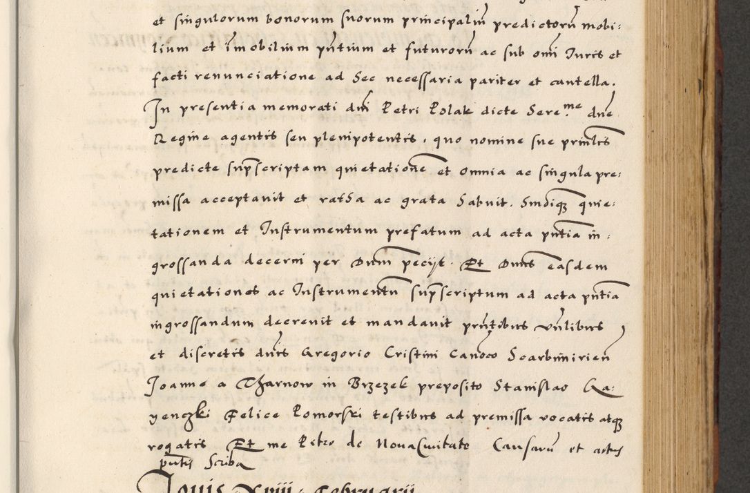 Zdjęcie nr 365 dla obiektu archiwalnego: [A]cta actorum causarum, sententiarum tam diffinitivarum quam interloquutoriarum, obligationum, constitutionum et contractuum coram reverendo patre domino Petro Porembski preposito Osvieczimensi, canonico et officiali generali Cracoviensi de anno Domini millesimo quingentesimo quinguagesimo primo, cuius indictio est nona, pontificatus sanctissimi in Christo patris et domini nostri domini Juliii divina providencia pape tercii, anno secundo, a die et mense infrascriptis feliciter continiantur