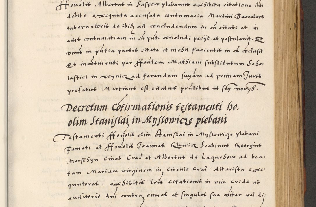 Zdjęcie nr 349 dla obiektu archiwalnego: [A]cta actorum causarum, sententiarum tam diffinitivarum quam interloquutoriarum, obligationum, constitutionum et contractuum coram reverendo patre domino Petro Porembski preposito Osvieczimensi, canonico et officiali generali Cracoviensi de anno Domini millesimo quingentesimo quinguagesimo primo, cuius indictio est nona, pontificatus sanctissimi in Christo patris et domini nostri domini Juliii divina providencia pape tercii, anno secundo, a die et mense infrascriptis feliciter continiantur
