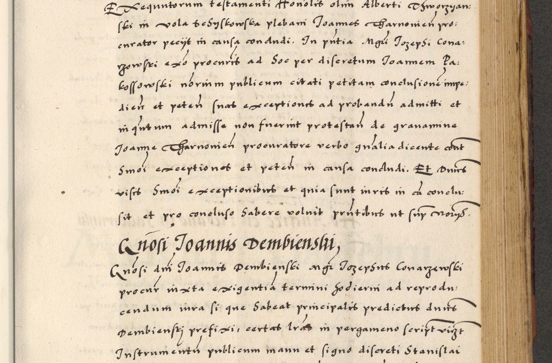 Zdjęcie nr 343 dla obiektu archiwalnego: [A]cta actorum causarum, sententiarum tam diffinitivarum quam interloquutoriarum, obligationum, constitutionum et contractuum coram reverendo patre domino Petro Porembski preposito Osvieczimensi, canonico et officiali generali Cracoviensi de anno Domini millesimo quingentesimo quinguagesimo primo, cuius indictio est nona, pontificatus sanctissimi in Christo patris et domini nostri domini Juliii divina providencia pape tercii, anno secundo, a die et mense infrascriptis feliciter continiantur