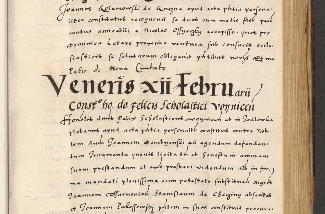 Zdjęcie nr 333 dla obiektu archiwalnego: [A]cta actorum causarum, sententiarum tam diffinitivarum quam interloquutoriarum, obligationum, constitutionum et contractuum coram reverendo patre domino Petro Porembski preposito Osvieczimensi, canonico et officiali generali Cracoviensi de anno Domini millesimo quingentesimo quinguagesimo primo, cuius indictio est nona, pontificatus sanctissimi in Christo patris et domini nostri domini Juliii divina providencia pape tercii, anno secundo, a die et mense infrascriptis feliciter continiantur