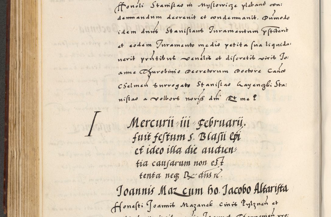 Zdjęcie nr 314 dla obiektu archiwalnego: [A]cta actorum causarum, sententiarum tam diffinitivarum quam interloquutoriarum, obligationum, constitutionum et contractuum coram reverendo patre domino Petro Porembski preposito Osvieczimensi, canonico et officiali generali Cracoviensi de anno Domini millesimo quingentesimo quinguagesimo primo, cuius indictio est nona, pontificatus sanctissimi in Christo patris et domini nostri domini Juliii divina providencia pape tercii, anno secundo, a die et mense infrascriptis feliciter continiantur