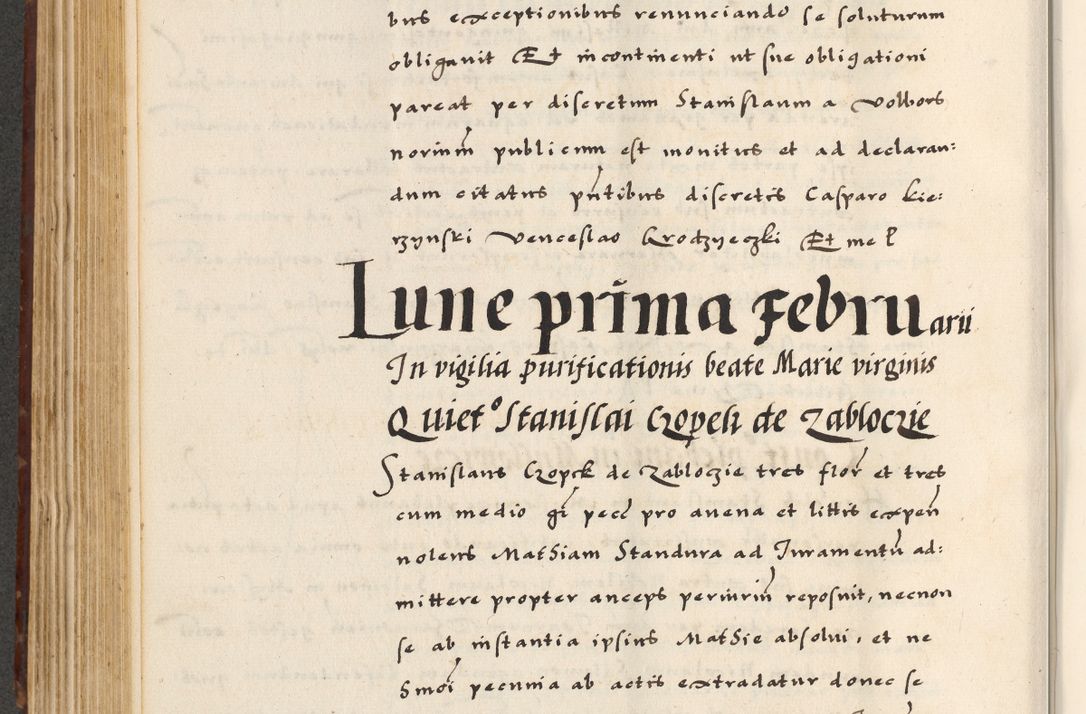 Zdjęcie nr 312 dla obiektu archiwalnego: [A]cta actorum causarum, sententiarum tam diffinitivarum quam interloquutoriarum, obligationum, constitutionum et contractuum coram reverendo patre domino Petro Porembski preposito Osvieczimensi, canonico et officiali generali Cracoviensi de anno Domini millesimo quingentesimo quinguagesimo primo, cuius indictio est nona, pontificatus sanctissimi in Christo patris et domini nostri domini Juliii divina providencia pape tercii, anno secundo, a die et mense infrascriptis feliciter continiantur