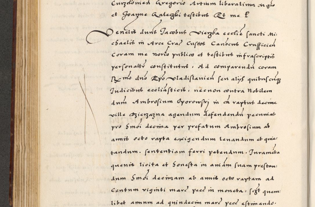 Zdjęcie nr 286 dla obiektu archiwalnego: [A]cta actorum causarum, sententiarum tam diffinitivarum quam interloquutoriarum, obligationum, constitutionum et contractuum coram reverendo patre domino Petro Porembski preposito Osvieczimensi, canonico et officiali generali Cracoviensi de anno Domini millesimo quingentesimo quinguagesimo primo, cuius indictio est nona, pontificatus sanctissimi in Christo patris et domini nostri domini Juliii divina providencia pape tercii, anno secundo, a die et mense infrascriptis feliciter continiantur
