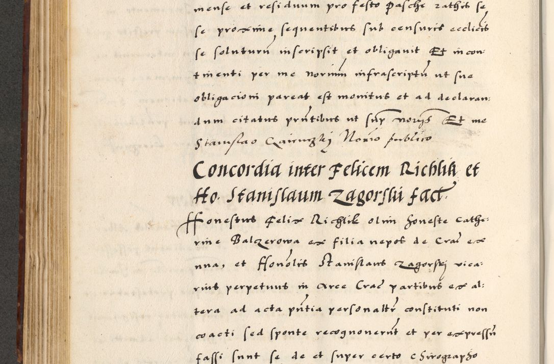 Zdjęcie nr 282 dla obiektu archiwalnego: [A]cta actorum causarum, sententiarum tam diffinitivarum quam interloquutoriarum, obligationum, constitutionum et contractuum coram reverendo patre domino Petro Porembski preposito Osvieczimensi, canonico et officiali generali Cracoviensi de anno Domini millesimo quingentesimo quinguagesimo primo, cuius indictio est nona, pontificatus sanctissimi in Christo patris et domini nostri domini Juliii divina providencia pape tercii, anno secundo, a die et mense infrascriptis feliciter continiantur
