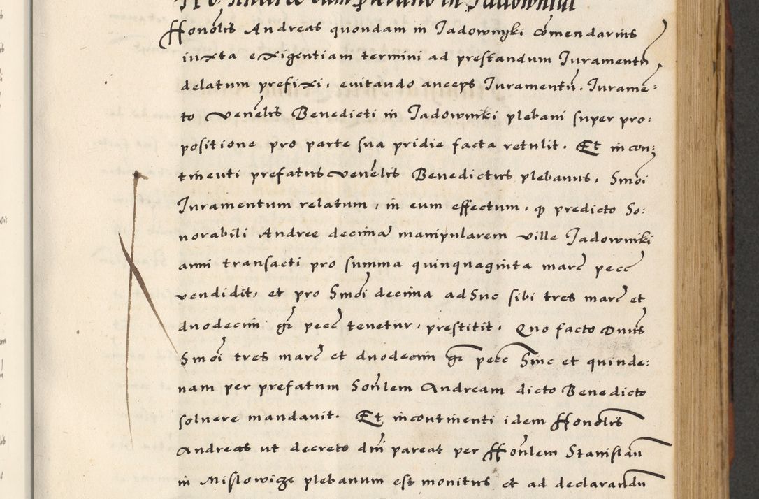 Zdjęcie nr 275 dla obiektu archiwalnego: [A]cta actorum causarum, sententiarum tam diffinitivarum quam interloquutoriarum, obligationum, constitutionum et contractuum coram reverendo patre domino Petro Porembski preposito Osvieczimensi, canonico et officiali generali Cracoviensi de anno Domini millesimo quingentesimo quinguagesimo primo, cuius indictio est nona, pontificatus sanctissimi in Christo patris et domini nostri domini Juliii divina providencia pape tercii, anno secundo, a die et mense infrascriptis feliciter continiantur