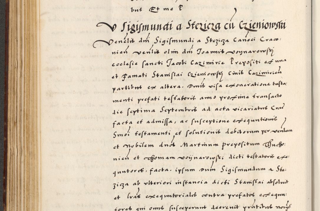 Zdjęcie nr 256 dla obiektu archiwalnego: [A]cta actorum causarum, sententiarum tam diffinitivarum quam interloquutoriarum, obligationum, constitutionum et contractuum coram reverendo patre domino Petro Porembski preposito Osvieczimensi, canonico et officiali generali Cracoviensi de anno Domini millesimo quingentesimo quinguagesimo primo, cuius indictio est nona, pontificatus sanctissimi in Christo patris et domini nostri domini Juliii divina providencia pape tercii, anno secundo, a die et mense infrascriptis feliciter continiantur
