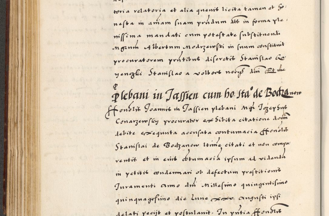 Zdjęcie nr 252 dla obiektu archiwalnego: [A]cta actorum causarum, sententiarum tam diffinitivarum quam interloquutoriarum, obligationum, constitutionum et contractuum coram reverendo patre domino Petro Porembski preposito Osvieczimensi, canonico et officiali generali Cracoviensi de anno Domini millesimo quingentesimo quinguagesimo primo, cuius indictio est nona, pontificatus sanctissimi in Christo patris et domini nostri domini Juliii divina providencia pape tercii, anno secundo, a die et mense infrascriptis feliciter continiantur