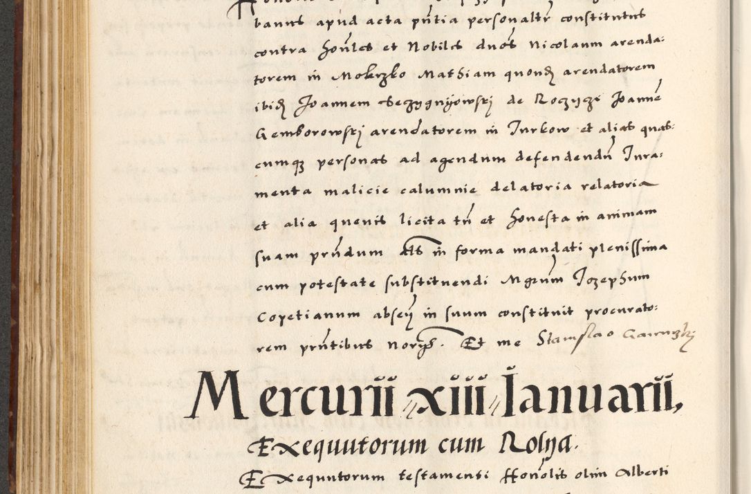 Zdjęcie nr 248 dla obiektu archiwalnego: [A]cta actorum causarum, sententiarum tam diffinitivarum quam interloquutoriarum, obligationum, constitutionum et contractuum coram reverendo patre domino Petro Porembski preposito Osvieczimensi, canonico et officiali generali Cracoviensi de anno Domini millesimo quingentesimo quinguagesimo primo, cuius indictio est nona, pontificatus sanctissimi in Christo patris et domini nostri domini Juliii divina providencia pape tercii, anno secundo, a die et mense infrascriptis feliciter continiantur