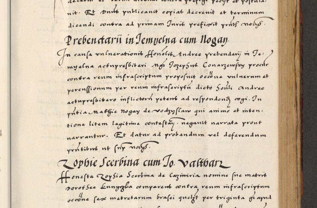 Zdjęcie nr 245 dla obiektu archiwalnego: [A]cta actorum causarum, sententiarum tam diffinitivarum quam interloquutoriarum, obligationum, constitutionum et contractuum coram reverendo patre domino Petro Porembski preposito Osvieczimensi, canonico et officiali generali Cracoviensi de anno Domini millesimo quingentesimo quinguagesimo primo, cuius indictio est nona, pontificatus sanctissimi in Christo patris et domini nostri domini Juliii divina providencia pape tercii, anno secundo, a die et mense infrascriptis feliciter continiantur