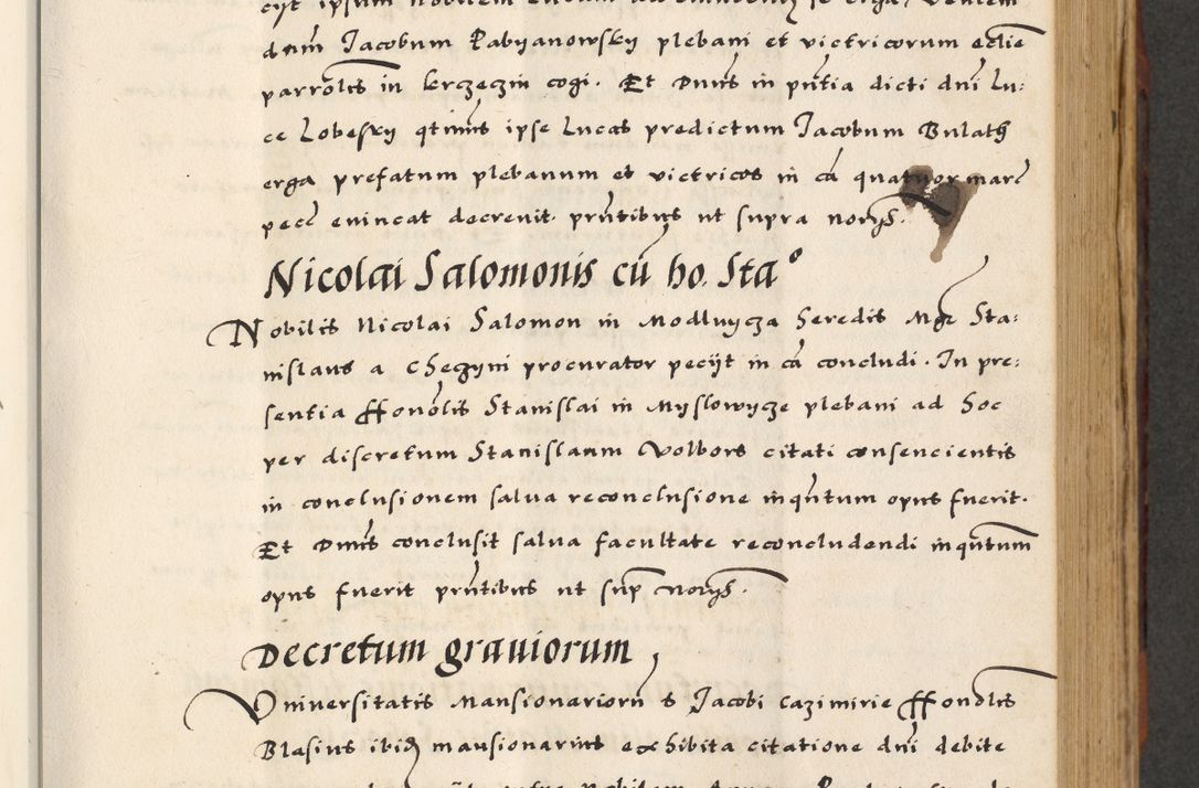Zdjęcie nr 239 dla obiektu archiwalnego: [A]cta actorum causarum, sententiarum tam diffinitivarum quam interloquutoriarum, obligationum, constitutionum et contractuum coram reverendo patre domino Petro Porembski preposito Osvieczimensi, canonico et officiali generali Cracoviensi de anno Domini millesimo quingentesimo quinguagesimo primo, cuius indictio est nona, pontificatus sanctissimi in Christo patris et domini nostri domini Juliii divina providencia pape tercii, anno secundo, a die et mense infrascriptis feliciter continiantur