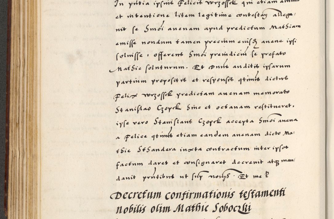 Zdjęcie nr 240 dla obiektu archiwalnego: [A]cta actorum causarum, sententiarum tam diffinitivarum quam interloquutoriarum, obligationum, constitutionum et contractuum coram reverendo patre domino Petro Porembski preposito Osvieczimensi, canonico et officiali generali Cracoviensi de anno Domini millesimo quingentesimo quinguagesimo primo, cuius indictio est nona, pontificatus sanctissimi in Christo patris et domini nostri domini Juliii divina providencia pape tercii, anno secundo, a die et mense infrascriptis feliciter continiantur