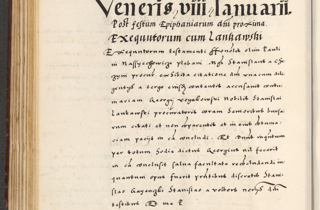 Zdjęcie nr 234 dla obiektu archiwalnego: [A]cta actorum causarum, sententiarum tam diffinitivarum quam interloquutoriarum, obligationum, constitutionum et contractuum coram reverendo patre domino Petro Porembski preposito Osvieczimensi, canonico et officiali generali Cracoviensi de anno Domini millesimo quingentesimo quinguagesimo primo, cuius indictio est nona, pontificatus sanctissimi in Christo patris et domini nostri domini Juliii divina providencia pape tercii, anno secundo, a die et mense infrascriptis feliciter continiantur