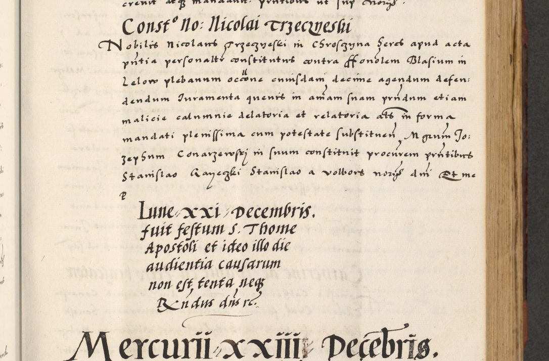 Zdjęcie nr 219 dla obiektu archiwalnego: [A]cta actorum causarum, sententiarum tam diffinitivarum quam interloquutoriarum, obligationum, constitutionum et contractuum coram reverendo patre domino Petro Porembski preposito Osvieczimensi, canonico et officiali generali Cracoviensi de anno Domini millesimo quingentesimo quinguagesimo primo, cuius indictio est nona, pontificatus sanctissimi in Christo patris et domini nostri domini Juliii divina providencia pape tercii, anno secundo, a die et mense infrascriptis feliciter continiantur