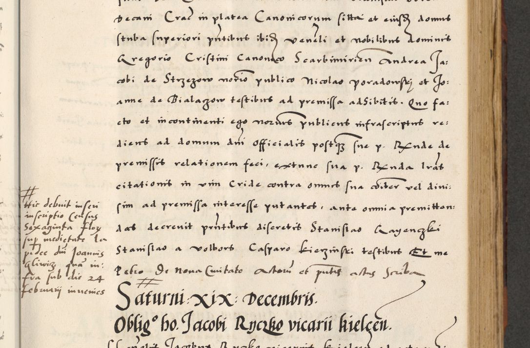 Zdjęcie nr 217 dla obiektu archiwalnego: [A]cta actorum causarum, sententiarum tam diffinitivarum quam interloquutoriarum, obligationum, constitutionum et contractuum coram reverendo patre domino Petro Porembski preposito Osvieczimensi, canonico et officiali generali Cracoviensi de anno Domini millesimo quingentesimo quinguagesimo primo, cuius indictio est nona, pontificatus sanctissimi in Christo patris et domini nostri domini Juliii divina providencia pape tercii, anno secundo, a die et mense infrascriptis feliciter continiantur