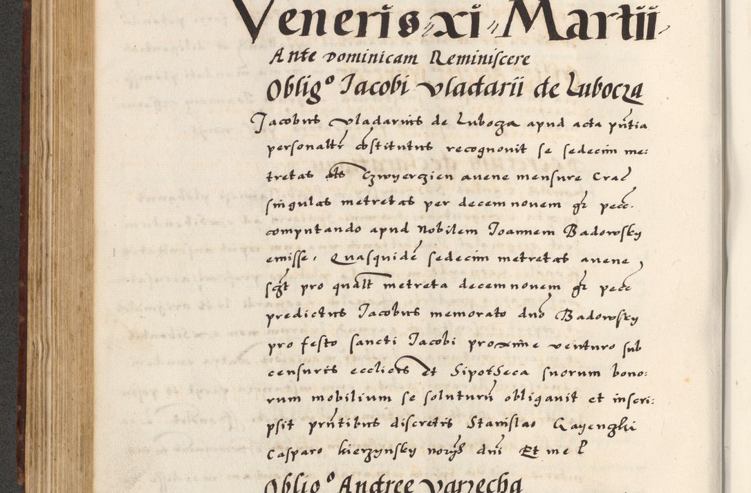 Zdjęcie nr 408 dla obiektu archiwalnego: [A]cta actorum causarum, sententiarum tam diffinitivarum quam interloquutoriarum, obligationum, constitutionum et contractuum coram reverendo patre domino Petro Porembski preposito Osvieczimensi, canonico et officiali generali Cracoviensi de anno Domini millesimo quingentesimo quinguagesimo primo, cuius indictio est nona, pontificatus sanctissimi in Christo patris et domini nostri domini Juliii divina providencia pape tercii, anno secundo, a die et mense infrascriptis feliciter continiantur