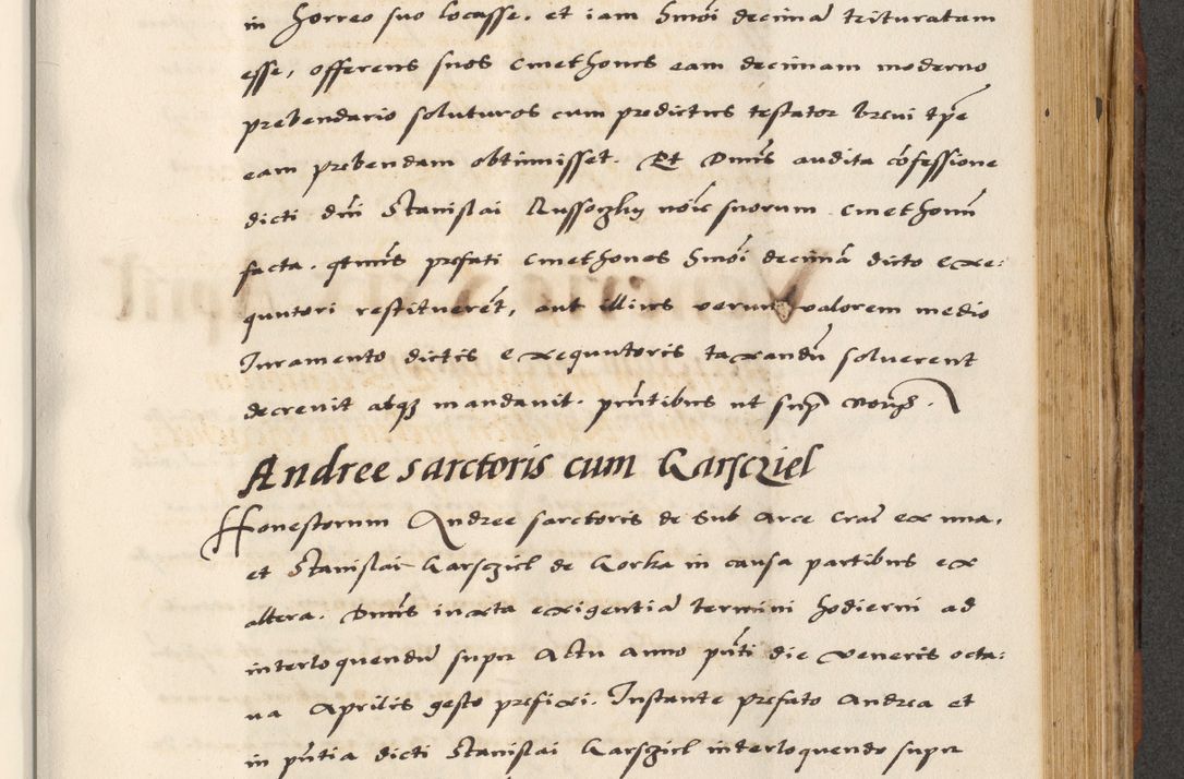 Zdjęcie nr 601 dla obiektu archiwalnego: [A]cta actorum causarum, sententiarum tam diffinitivarum quam interloquutoriarum, obligationum, constitutionum et contractuum coram reverendo patre domino Petro Porembski preposito Osvieczimensi, canonico et officiali generali Cracoviensi de anno Domini millesimo quingentesimo quinguagesimo primo, cuius indictio est nona, pontificatus sanctissimi in Christo patris et domini nostri domini Juliii divina providencia pape tercii, anno secundo, a die et mense infrascriptis feliciter continiantur