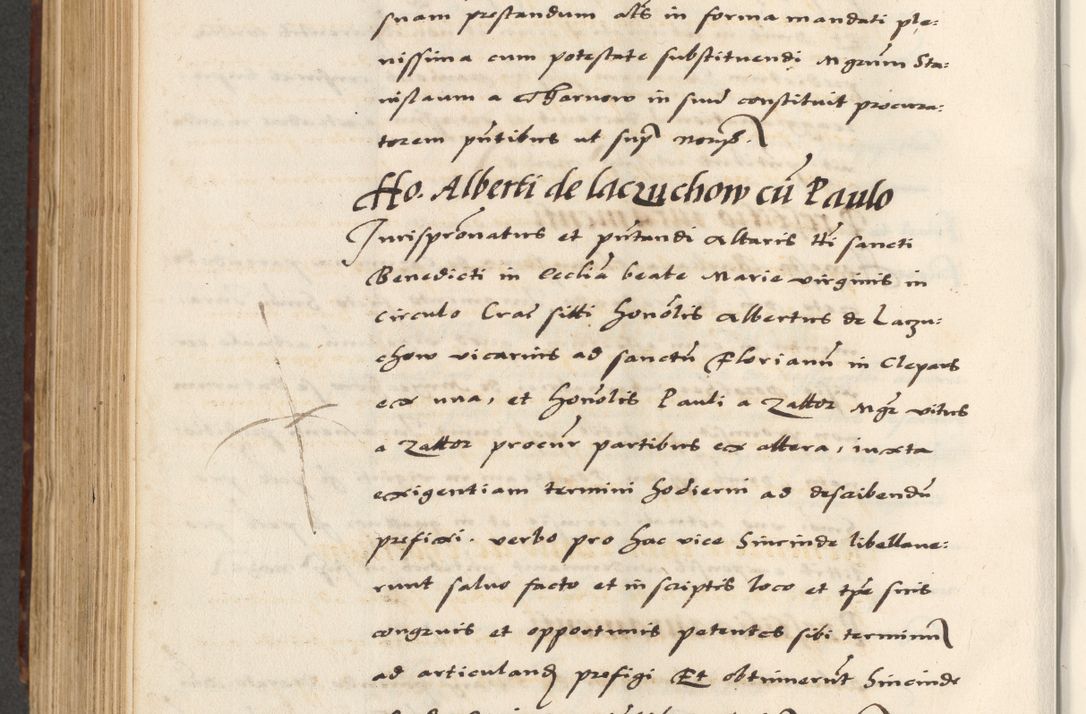 Zdjęcie nr 594 dla obiektu archiwalnego: [A]cta actorum causarum, sententiarum tam diffinitivarum quam interloquutoriarum, obligationum, constitutionum et contractuum coram reverendo patre domino Petro Porembski preposito Osvieczimensi, canonico et officiali generali Cracoviensi de anno Domini millesimo quingentesimo quinguagesimo primo, cuius indictio est nona, pontificatus sanctissimi in Christo patris et domini nostri domini Juliii divina providencia pape tercii, anno secundo, a die et mense infrascriptis feliciter continiantur