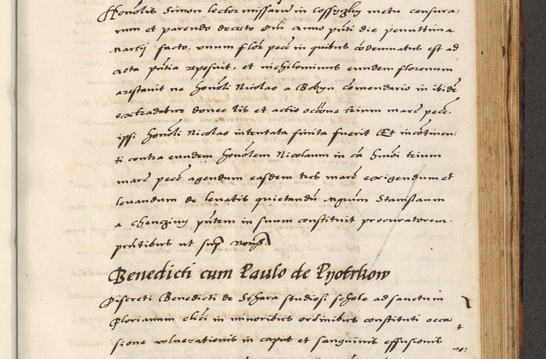 Zdjęcie nr 595 dla obiektu archiwalnego: [A]cta actorum causarum, sententiarum tam diffinitivarum quam interloquutoriarum, obligationum, constitutionum et contractuum coram reverendo patre domino Petro Porembski preposito Osvieczimensi, canonico et officiali generali Cracoviensi de anno Domini millesimo quingentesimo quinguagesimo primo, cuius indictio est nona, pontificatus sanctissimi in Christo patris et domini nostri domini Juliii divina providencia pape tercii, anno secundo, a die et mense infrascriptis feliciter continiantur