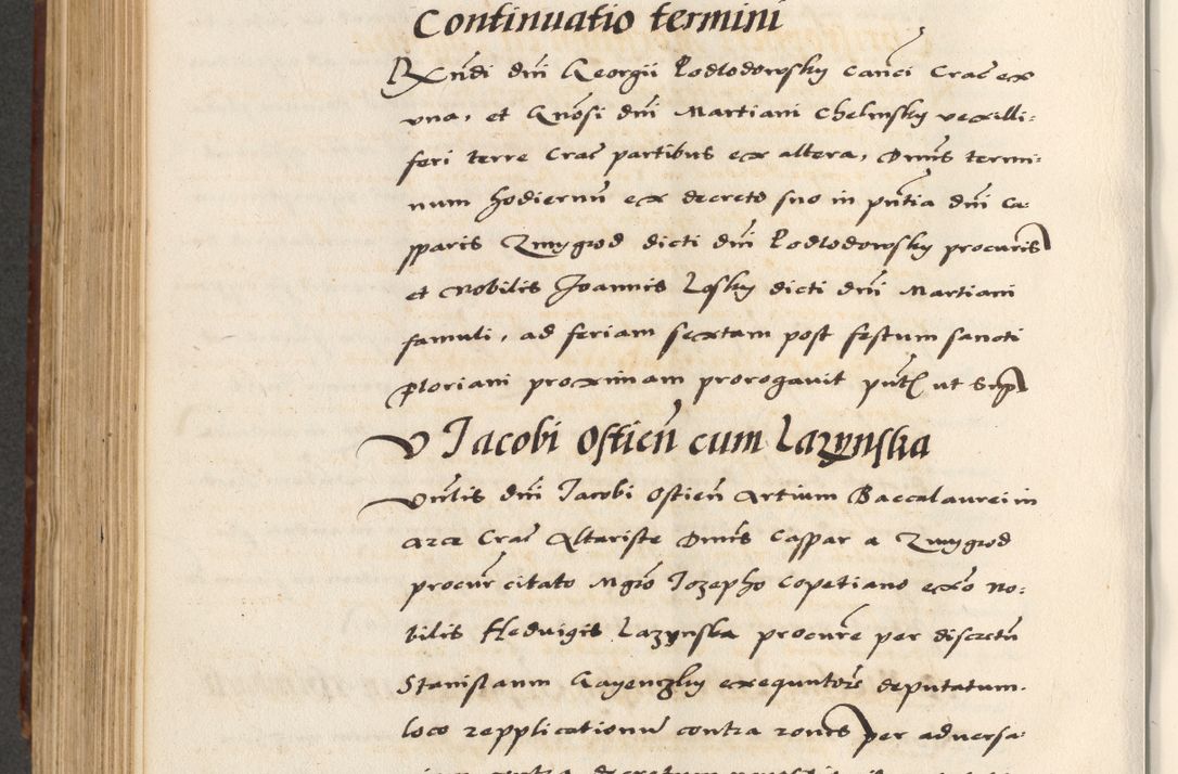 Zdjęcie nr 590 dla obiektu archiwalnego: [A]cta actorum causarum, sententiarum tam diffinitivarum quam interloquutoriarum, obligationum, constitutionum et contractuum coram reverendo patre domino Petro Porembski preposito Osvieczimensi, canonico et officiali generali Cracoviensi de anno Domini millesimo quingentesimo quinguagesimo primo, cuius indictio est nona, pontificatus sanctissimi in Christo patris et domini nostri domini Juliii divina providencia pape tercii, anno secundo, a die et mense infrascriptis feliciter continiantur