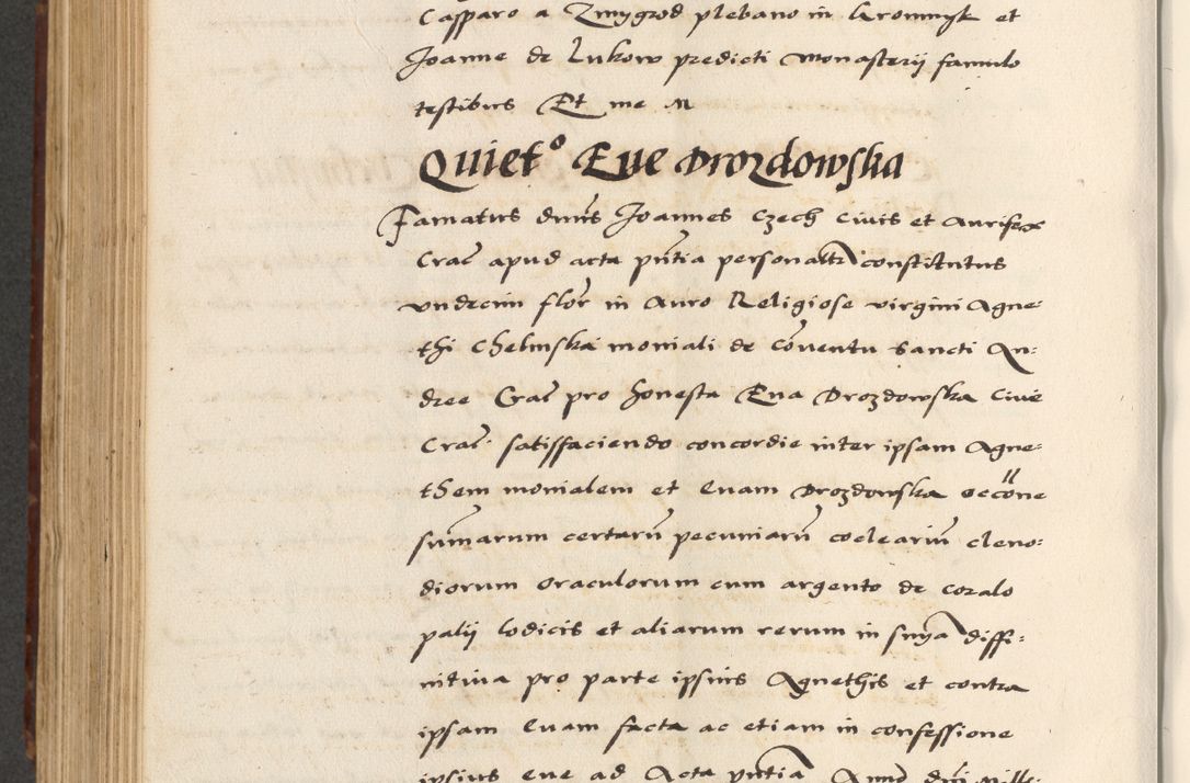 Zdjęcie nr 586 dla obiektu archiwalnego: [A]cta actorum causarum, sententiarum tam diffinitivarum quam interloquutoriarum, obligationum, constitutionum et contractuum coram reverendo patre domino Petro Porembski preposito Osvieczimensi, canonico et officiali generali Cracoviensi de anno Domini millesimo quingentesimo quinguagesimo primo, cuius indictio est nona, pontificatus sanctissimi in Christo patris et domini nostri domini Juliii divina providencia pape tercii, anno secundo, a die et mense infrascriptis feliciter continiantur