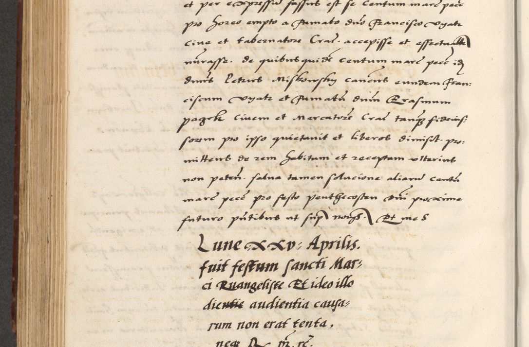 Zdjęcie nr 584 dla obiektu archiwalnego: [A]cta actorum causarum, sententiarum tam diffinitivarum quam interloquutoriarum, obligationum, constitutionum et contractuum coram reverendo patre domino Petro Porembski preposito Osvieczimensi, canonico et officiali generali Cracoviensi de anno Domini millesimo quingentesimo quinguagesimo primo, cuius indictio est nona, pontificatus sanctissimi in Christo patris et domini nostri domini Juliii divina providencia pape tercii, anno secundo, a die et mense infrascriptis feliciter continiantur